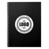 Zwart notitieboek met eigen logo (Voorkant)