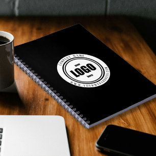 Zwart notitieboek met eigen logo