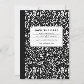 Zwart Notitieboek Teacher Funny Save The Date Wedd Kaart (Voorkant)