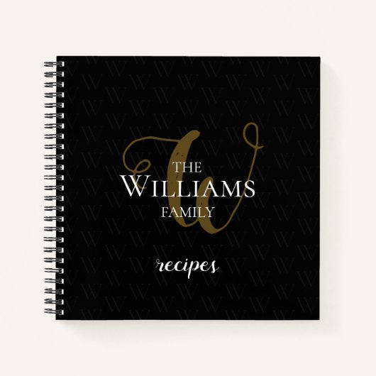 Zwart notitieboek voor familierecepten (Voorkant)