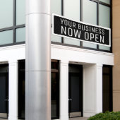 Zwart, nu open banner (Buitenkant Gebouw)