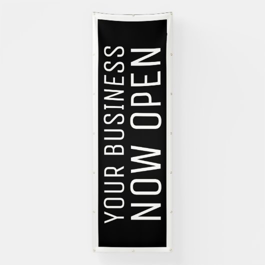 Zwart, nu open banner (Verticaal)