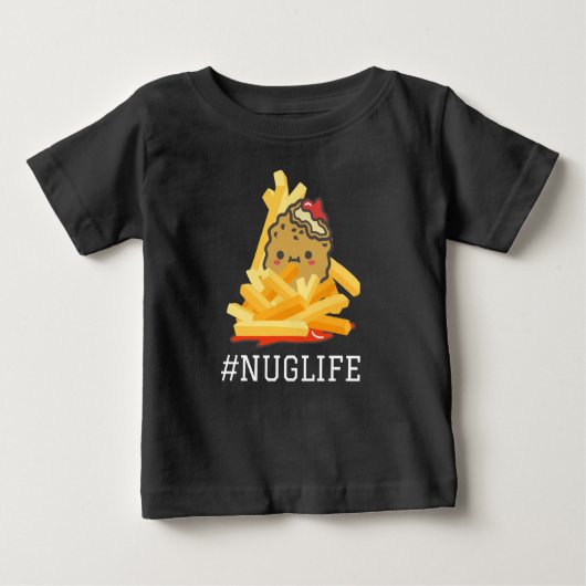 Zwart #Nuglife Kip Nugget en Fries (Voorkant)
