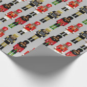 Zwart Nutkraker Soldier Stance Wrapping Paper Cadeaupapier (Hoek)
