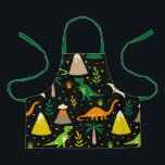 Zwart Oerwoud Dinosaurus Dino Volcano Schort<br><div class="desc">Zwarte Oerwoud Dinosaurus Dino Volcano Schort</div>