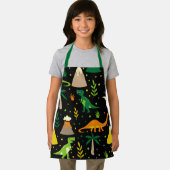 Zwart Oerwoud Dinosaurus Dino Volcano Schort (Insitu)