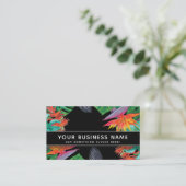 Zwart Oerwoud Tropical Modern Elegant Professional Afsprakenkaartje (Staand voorkant)