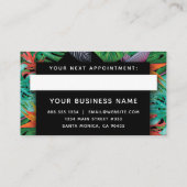 Zwart Oerwoud Tropical Modern Elegant Professional Afsprakenkaartje (Achterkant)