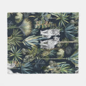 Zwart Oerwoud Witte Tijgers Fleece Deken (Voorkant (Horizontaal))