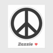 Zwart of aangepast kleurvredesymbool sticker (Vel)