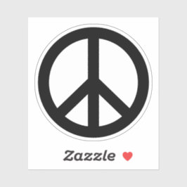 Zwart of aangepast kleurvredesymbool sticker