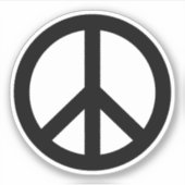 Zwart of aangepast kleurvredesymbool sticker (Voorkant)