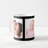 Zwart of Aangepaste kleur 3 Portret Foto Koffiemok (Voorkant links)