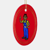 Zwart of Afrikaans-Amerikaans mannelijk Ornament (Rechts)