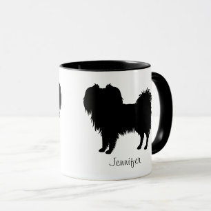 Zwart (of andere kleur) Phalène Dog Silhouette Mok