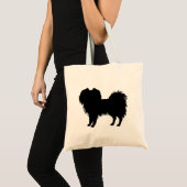 Zwart (of andere kleur) Phalène Dog Silhouette Tote Bag (Voorkant (product))
