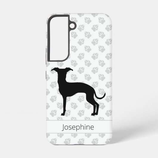 Zwart (of een andere kleur) Iggy Silhouette en naa Samsung Galaxy Hoesje (Achterkant)