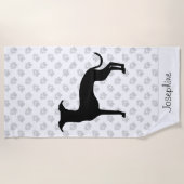 Zwart (of een andere kleur) Iggy Silhouette en naa Strandlaken (Voorkant)