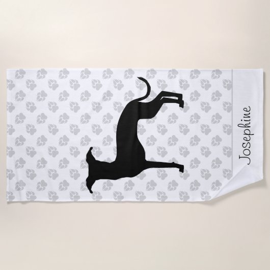 Zwart (of een andere kleur) Iggy Silhouette en naa Strandlaken (Voorkant)