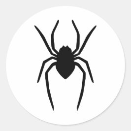 Zwart (of een andere kleur) spin silhouet ronde sticker