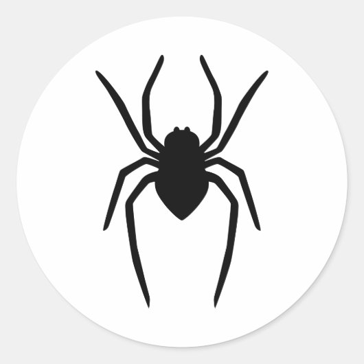 Zwart (of een andere kleur) spin silhouet ronde sticker (Voorkant)