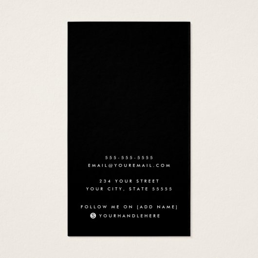 Zwart of een kleur voegt logo oorenkaart toe visitekaartje (Achterkant)