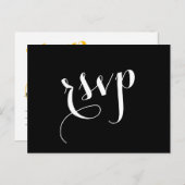 Zwart of ELKE KLEUR Cursieve RSVP Wedding Response Uitnodiging Briefkaart (Voorkant / Achterkant)