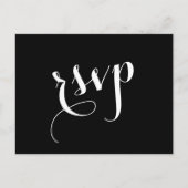 Zwart of ELKE KLEUR Cursieve RSVP Wedding Response Uitnodiging Briefkaart (Voorkant)