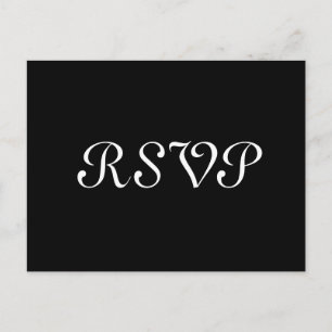 Zwart of ELKE KLEUR Trendy RSVP Huwelijksreactie Uitnodiging Briefkaart