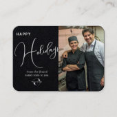 Zwart of Grijs. Bedrijf logo, foto & groet Visitekaartje (Voorkant)