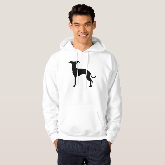 Zwart (of uw kleur) Italiaans Greyhound Silhouette Hoodie (Voorkant volledig)