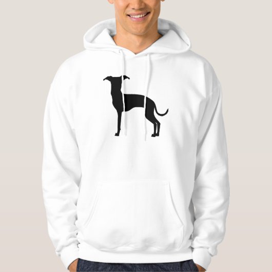 Zwart (of uw kleur) Italiaans Greyhound Silhouette Hoodie (Voorkant)