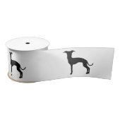Zwart (of uw kleur) Italiaans Greyhound Silhouette Satijnen Lint (Spoel)