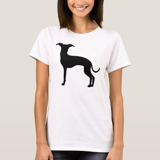 Zwart (of uw kleur) Italiaans Greyhound Silhouette T-shirt (Voorkant)