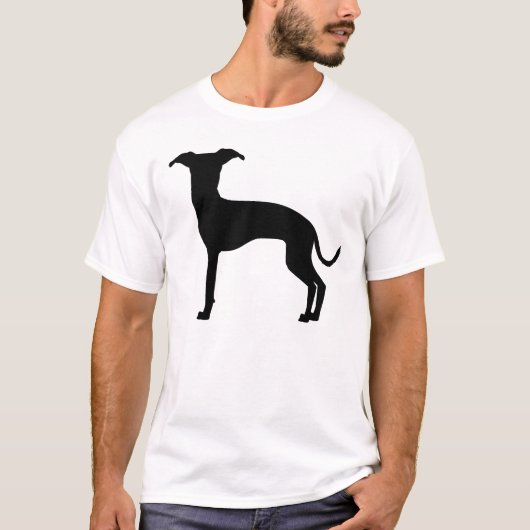 Zwart (of uw kleur) Italiaans Greyhound Silhouette T-shirt (Voorkant)