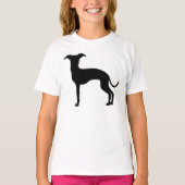 Zwart (of uw kleur) Italiaans Greyhound Silhouette T-shirt (Voorkant)