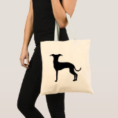 Zwart (of uw kleur) Italiaans Greyhound Silhouette Tote Bag (Voorkant (product))
