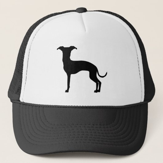 Zwart (of uw kleur) Italiaans Greyhound Silhouette Trucker Pet (Voorkant)