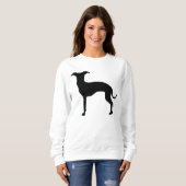 Zwart (of uw kleur) Italiaans Greyhound Silhouette Trui (Voorkant volledig)