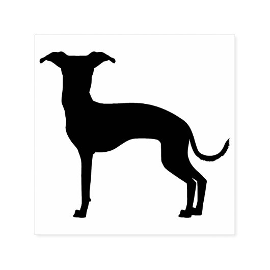 Zwart (of uw kleur) Italiaans Greyhound Silhouette Zelfinktende Stempel (Design)