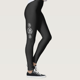 Zwart Ohm Symbool Yoga Workout Leggings