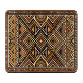 Zwart Oker Boho Abstract Oppervlaktestructuur Snijplank (Voorkant)