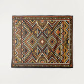 Zwart Oker Boho Abstract Oppervlaktestructuur Wandkleed (Voorkant (horizontaal))