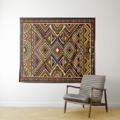 Zwart Oker Boho Abstract Oppervlaktestructuur Wandkleed (In Situ (horizontaal))