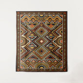 Zwart Oker Boho Abstract Oppervlaktestructuur Wandkleed (Voorkant)