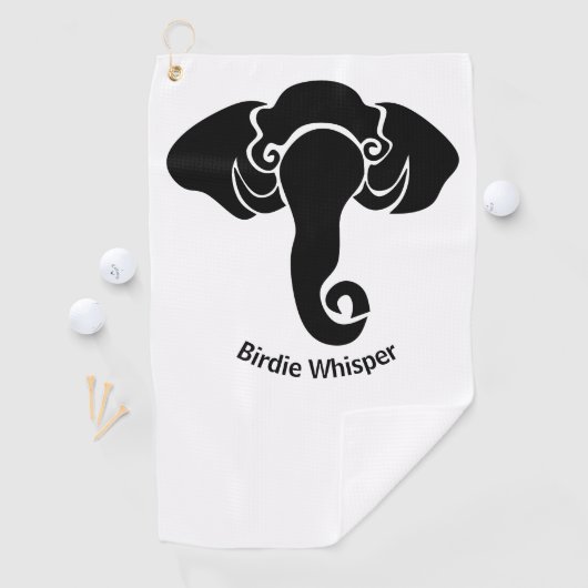 Zwart Olifant Familie Thuis Adres Republikein Golfhanddoek (Insitu)