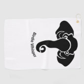 Zwart Olifant Familie Thuis Adres Republikein Golfhanddoek (Horizontaal)