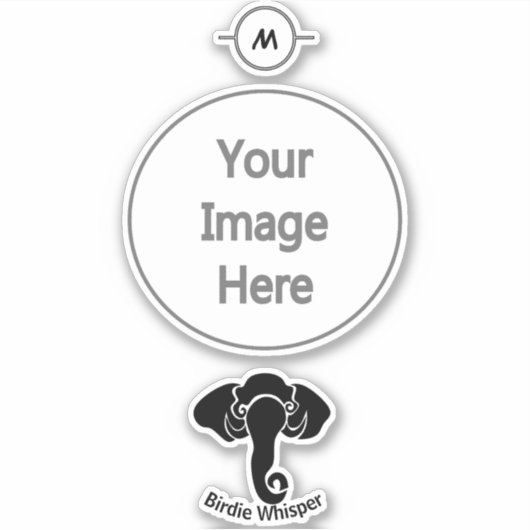 Zwart Olifant Familie Thuis Adres Republikein Sticker (Voorkant)