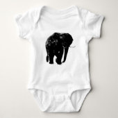 Zwart Olifant Silhouet Romper (Voorkant)