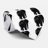 Zwart Olifant Silhouet Stropdas (Opgerold)